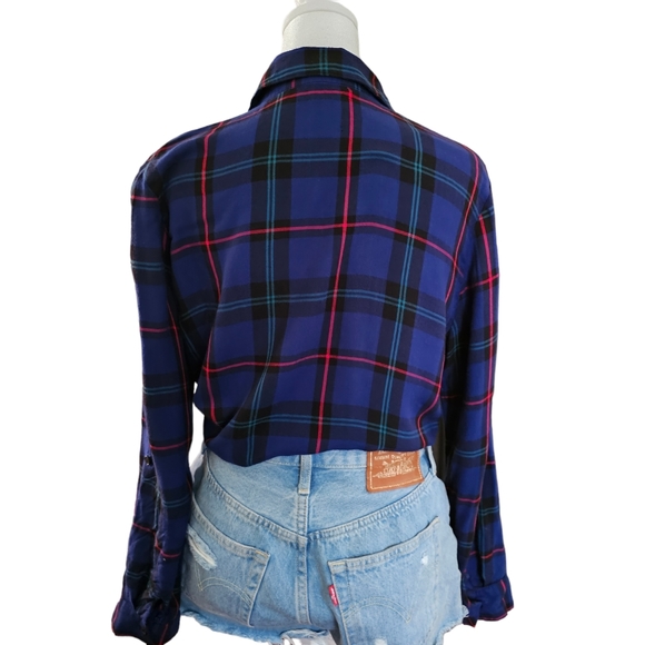 Stoosh Blue Button Down Flannel Size M - Picture 6 of 8